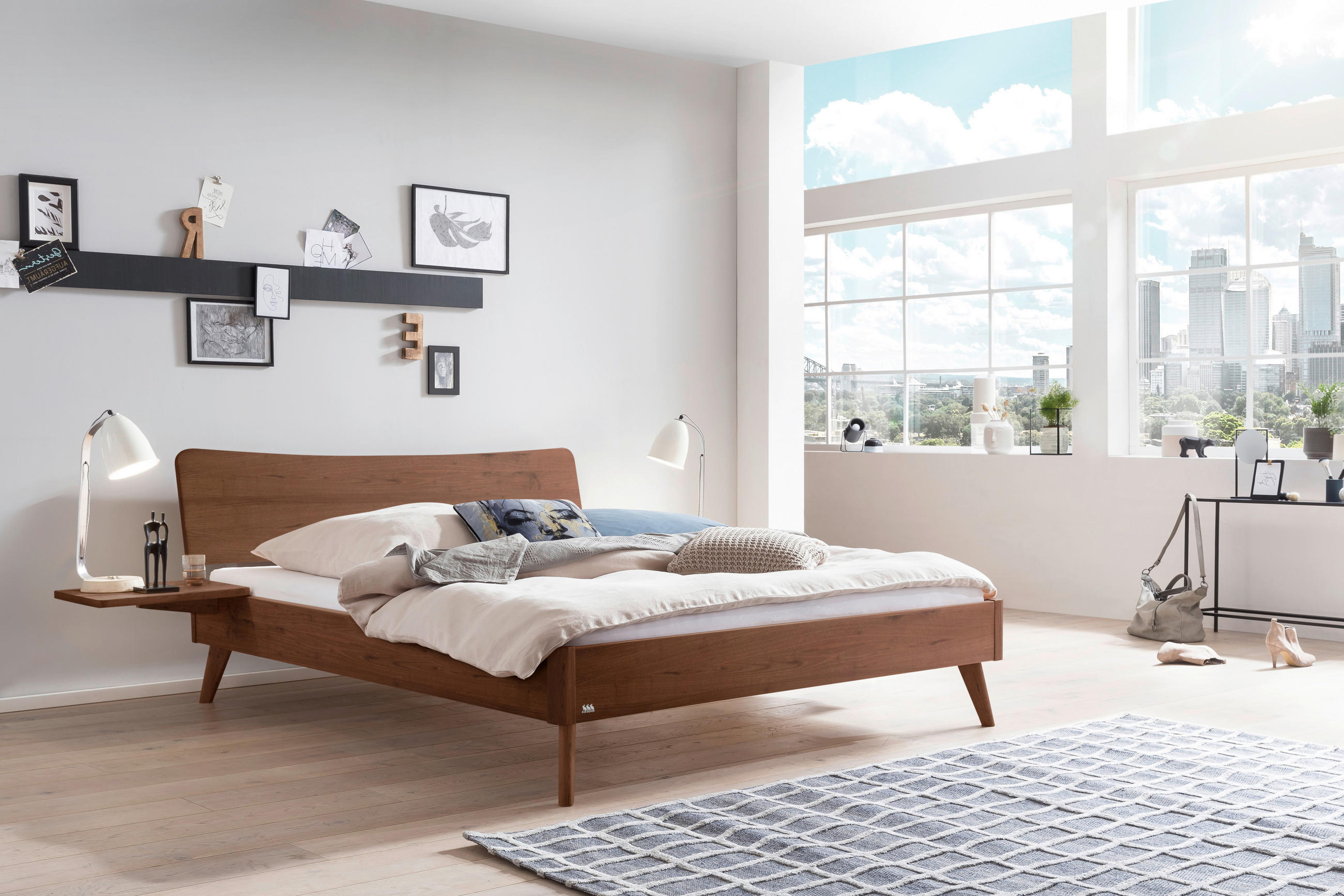 BETT 140/200 cm  in Nussbaumfarben  - Nussbaumfarben, Design, Holz (140/200cm) - Hasena