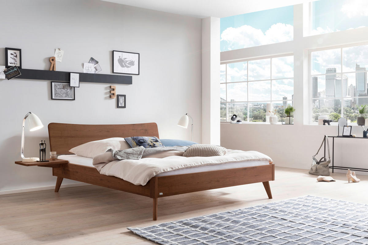 BETT 160/200 cm  in Nussbaumfarben  - Nussbaumfarben, MODERN, Holz (160/200cm) - Hasena
