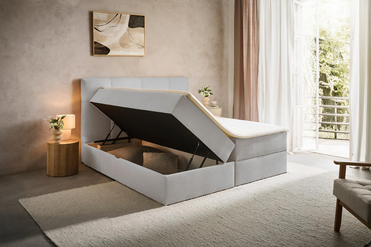BOXBETT 140/200 cm  in Hellgrau  - Hellgrau, KONVENTIONELL, Textil (140/200cm) - Boxxx