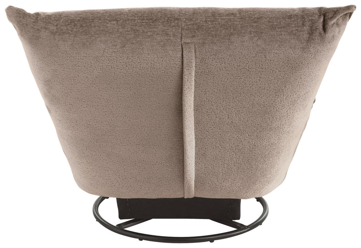 RELAXSESSEL in Textil Dunkelbraun  - Dunkelbraun/Schwarz, Design, Textil/Metall (100/78/96cm) - Livetastic