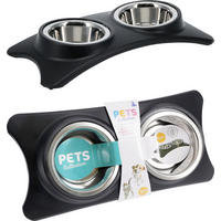 FUTTERNAPF - Silberfarben/Schwarz, Basics, Kunststoff/Metall (40/20/6.5cm)
