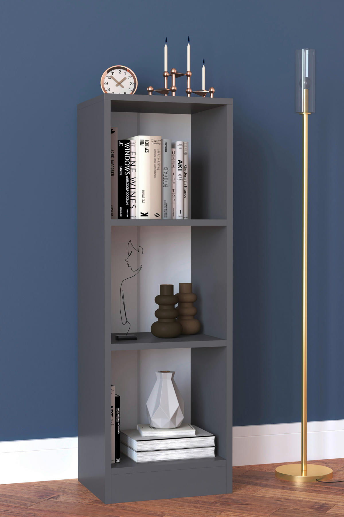 REGAL  38/114/30 cm Anthrazit  - Anthrazit, Modern, Holzwerkstoff (38/114/30cm) - MID.YOU