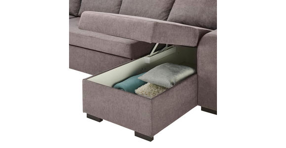 WOHNLANDSCHAFT in Webstoff Grau  - Schwarz/Grau, Design, Kunststoff/Textil (205/311/160cm) - Xora