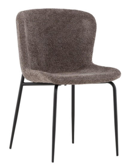 STOL stål bouclé  - grå/svart, Design, metall/textil (48/79,5/54cm)