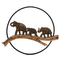 ZIDNA DEKORACIJA     49,5/5,5/42 cm      - prirodne boje/zlatne boje, Natur, drvo/metal (49,5/5,5/42cm) - Ambia Home