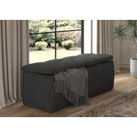 BETTBANK Bouclé Dunkelgrau  - Dunkelgrau/Schwarz, Basics, Kunststoff/Textil (141/50/40cm) - Chameo