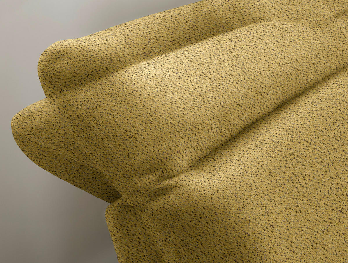 Ecksofa inkl. Funktionen Currygelb Chenille  - Currygelb/Schwarz, Design, Textil/Metall (288/179-202cm) - Stylife