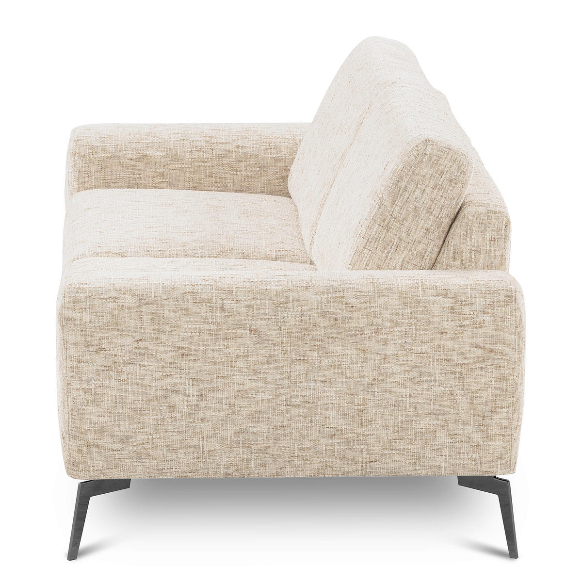 3-SITZER-SOFA SPRING Webstoff Beige  - Beige/Schwarz, Design, Textil/Metall (187/85/92cm) - Livetastic