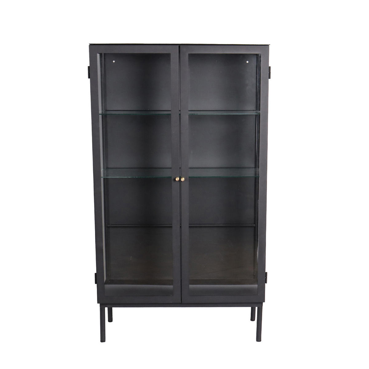 VITRINSKÅP  i svart, sandfärgad, transparent  - sandfärgad/svart, Klassisk, metall/glas (80/140/37cm) - Niels Andersson