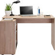 ECKSCHREIBTISCH 90/120/75 cm  in Weiß, Eichefarben  - Eichefarben/Silberfarben, KONVENTIONELL, Holzwerkstoff/Kunststoff (90/120/75cm) - Hom`in