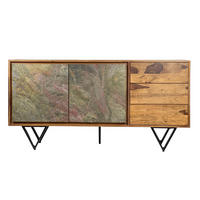 SIDEBOARD 150/55/40 cm  - sheshamfärgad/multicolor, Design, metall/trä (150/55/40cm) - MID.YOU