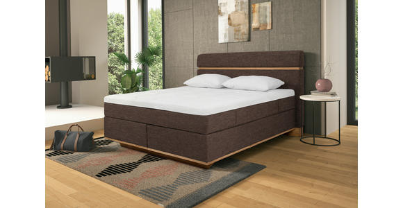 BOXSPRINGBETT 180/200 cm  in Braun  - Eichefarben/Braun, Natur, Holz/Textil (180/200cm) - Linea Natura