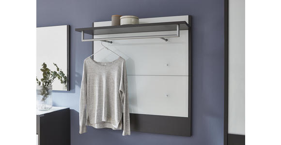 GARDEROBENPANEEL 98/108/30 cm - Graphitfarben/Weiß, Design, Glas/Holzwerkstoff (98/108/30cm) - Voleo
