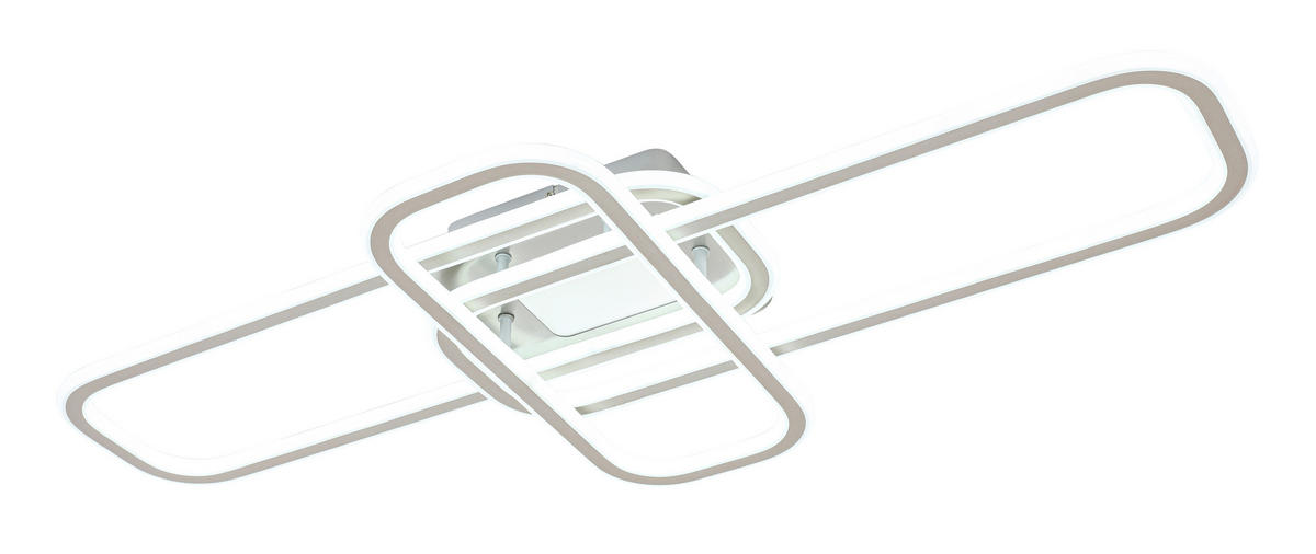 LED-DECKENLEUCHTE Etamin 103/46/11 cm   - Alufarben/Weiß, Design, Kunststoff/Metall (103/46/11cm) - Novel