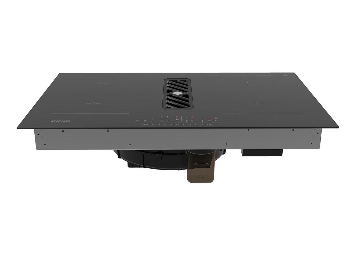 HÄLL MED INBYGGD KÖKSFLÄKT 2300630835201-45  - svart, Basics, glas (83/20/51,5cm) - Respekta