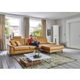 ECKSOFA  in Echtleder Currygelb  334/176 cm  - Currygelb/Schwarz, Design, Leder/Metall (334/176cm) - Dieter Knoll