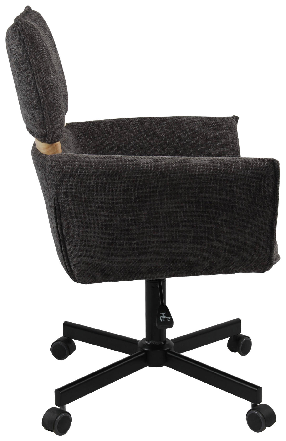 CHEFSESSEL Webstoff Dunkelgrau  - Dunkelgrau/Schwarz, MODERN, Holz/Textil (62/86/56cm) - MID.YOU