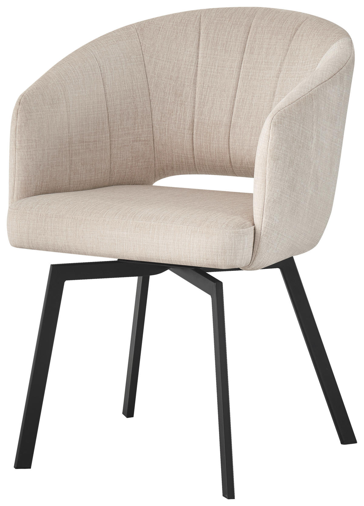 ARMLEHNSTUHL  in Eisen Webstoff  - Beige/Schwarz, Design, Textil/Metall (57/62,5/81cm) - Carryhome