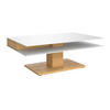 COUCHTISCH in Holz, Glas, Holzwerkstoff 120/75/43 cm  - Weiss/Eichefarben, Design, Glas/Holz (120/75/43cm) - Voglauer