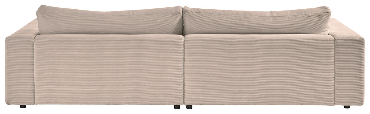 3-SITZER-SOFA in Cord Taupe  - Taupe/Schwarz, Design, Kunststoff/Textil (290/86/127cm) - Lomoco