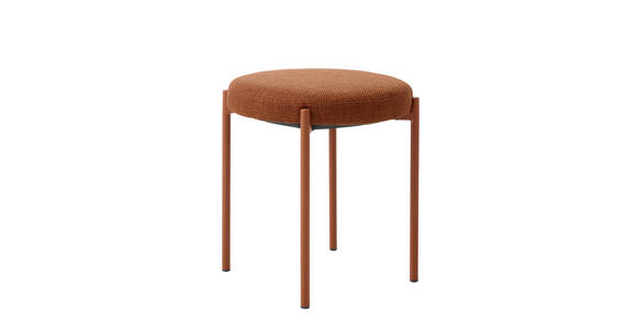 HOCKER Webstoff Terracotta  - Rostfarben/Terracotta, Basics, Textil/Metall (43,5/48/43,5cm) - Xora