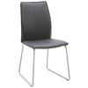 STUHL Echtleder Schwarz, Edelstahlfarben  - Edelstahlfarben/Schwarz, Design, Leder/Metall (46/93/57cm) - Dieter Knoll