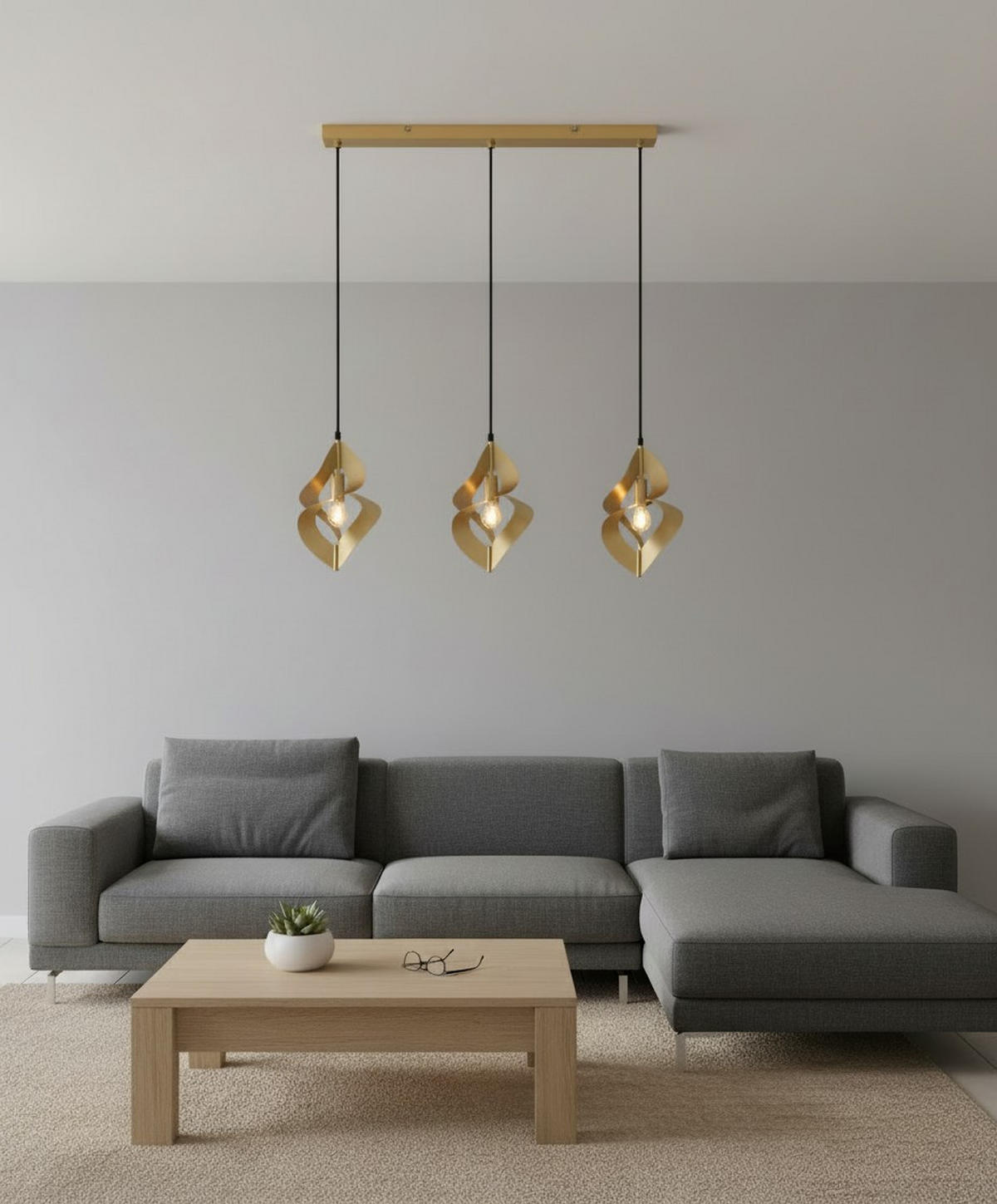 HÄNGELEUCHTE 70/17/120 cm   - Goldfarben, Design, Metall (70/17/120cm) - Collet's Monde