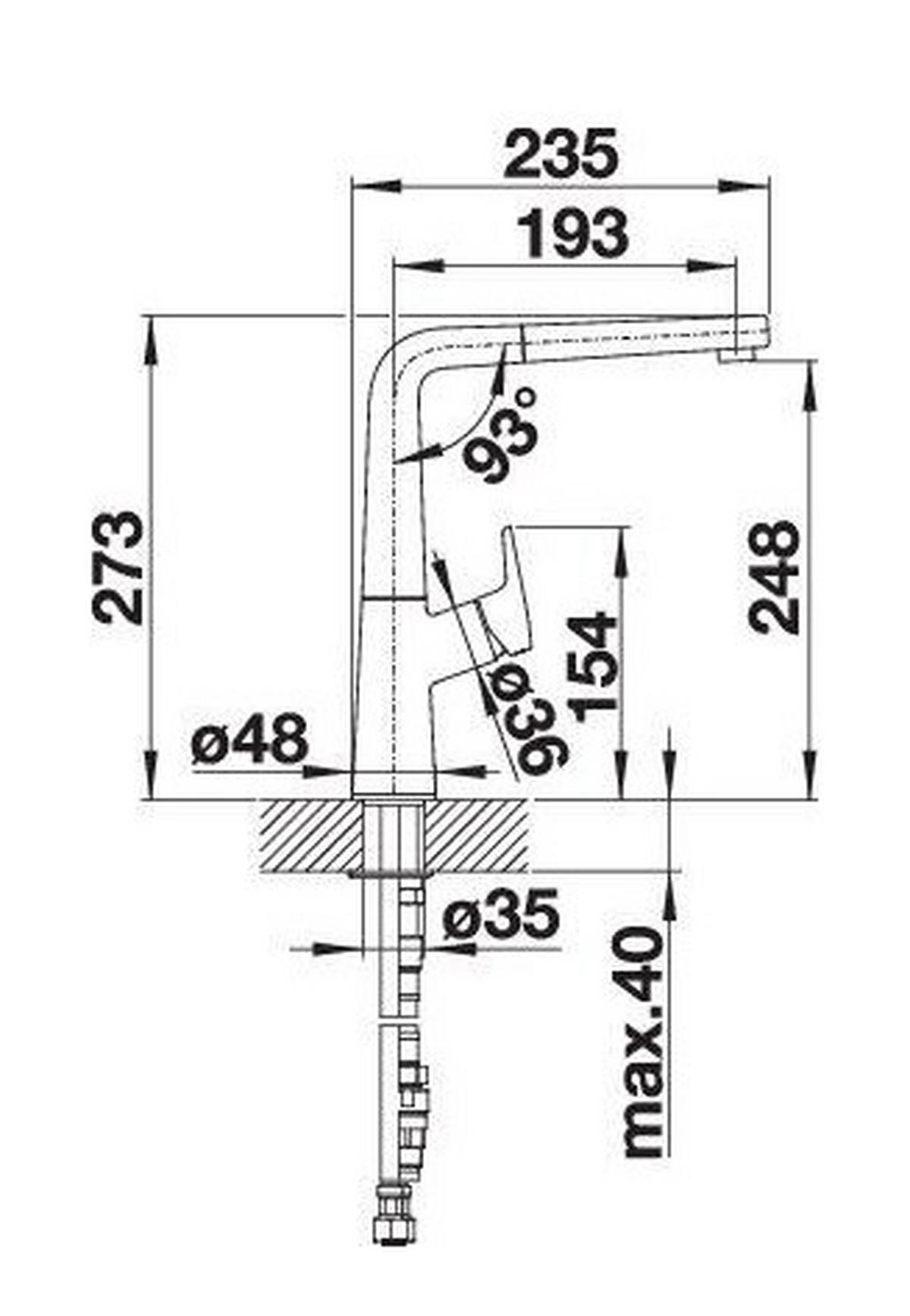 KÜCHENARMATUR 526928  - Grau, Basics, Metall (10,1/27,3/23,4cm) - Blanco