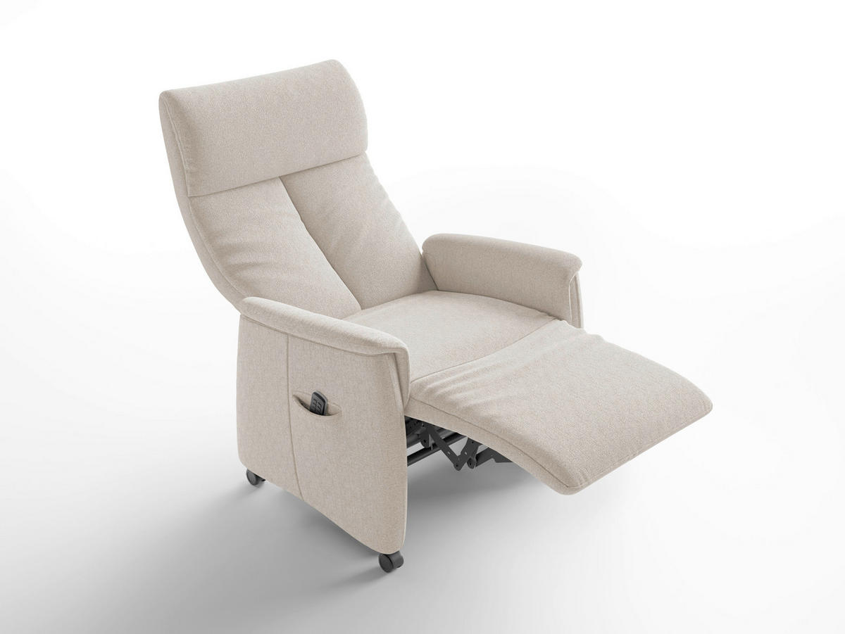 RELAXAČNÍ KŘESLO, textil, krémová - černá/krémová, Basics, textil/plast (76/119/84cm) - Sit & More