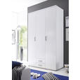 DREHTÜRENSCHRANK  in Weiß  - Alufarben/Weiß, KONVENTIONELL, Holzwerkstoff/Kunststoff (120/196/54cm) - Carryhome
