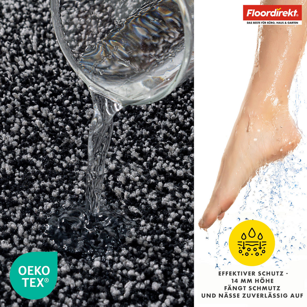 BADEMATTE Nasa Anthrazit 86/150 cm  - Anthrazit, Basics, Kunststoff/Textil (86/150cm) - Floordirekt