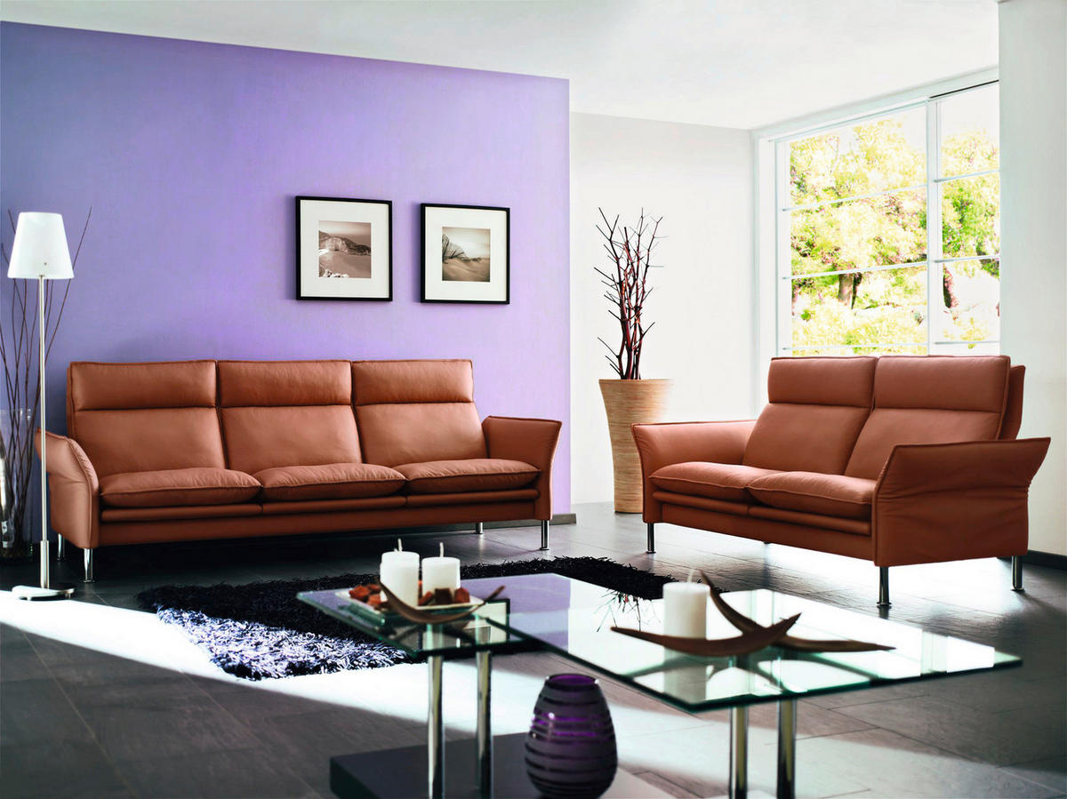 2-SITZER-SOFA in Echtleder Grau  - Chromfarben/Grau, Konventionell, Leder/Metall (158/93/120cm) - Erpo