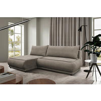 ECKSOFA PAROS Beige Bouclé  - Beige/Schwarz, Design, Kunststoff/Textil (179/277cm) - MID.YOU