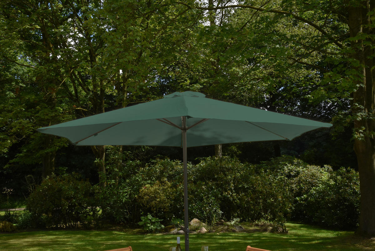 SONNENSCHIRM 295 cm Grün  - Grau/Grün, MODERN, Textil/Metall (295/250cm) - Gardenson