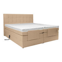 BOXSPRINGBETT 180/200 cm  in Beige  - Beige/Schwarz, Basics, Kunststoff/Textil (180/200cm) - Moderano
