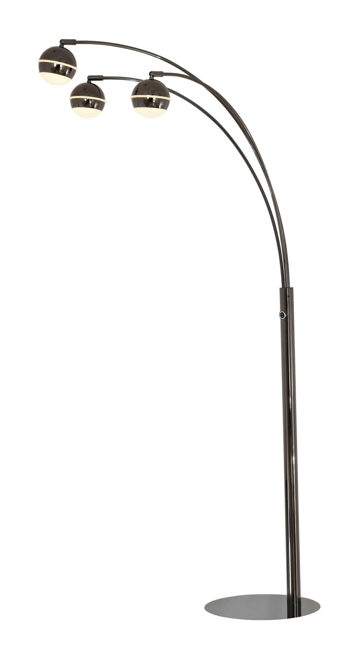 LED-STEHLEUCHTE Luberon 88/164,5/78 cm  - Schwarzchrom, Design, Kunststoff/Metall (88/164,5/78cm)