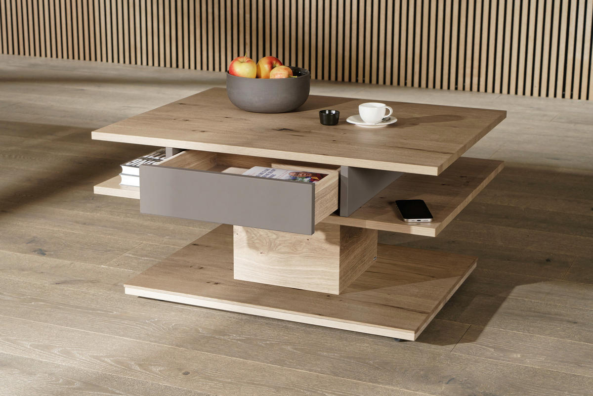 KLUBSKA MIZA,  - siva/divji hrast, Natur, les (90/70/48cm) - Voglauer