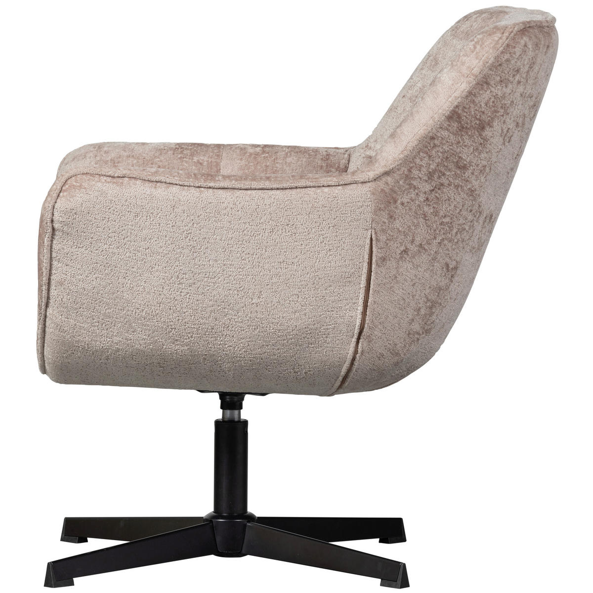 SESSEL in Chenille Taupe  - Taupe/Schwarz, Design, Textil/Metall (71/94/83cm) - Livetastic
