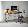 SCHREIBTISCH 140/58/76 cm  in Wildeiche  - Wildeiche/Schwarz, MODERN, Holzwerkstoff/Metall (140/58/76cm) - Carryhome