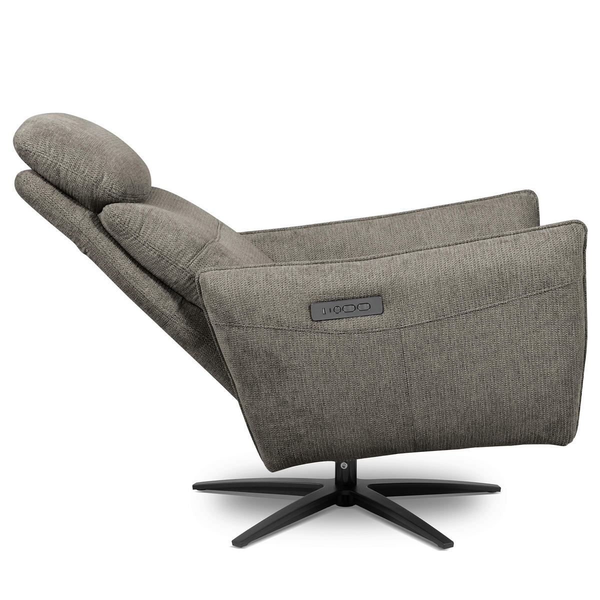 RELAXSESSEL in Textil Graphitfarben  - Schwarz/Graphitfarben, Design, Textil/Metall (77/107/88cm) - Livetastic