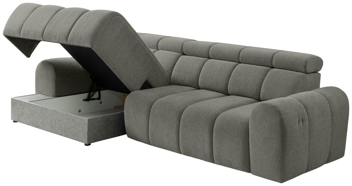 UGAONA GARNITURA siva  - siva/crna, Dizajnerski, tekstil/plastika (152/290cm) - Stylife