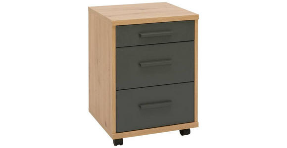 ROLLCONTAINER 40/56/39 cm  - Anthrazit/Eiche Artisan, KONVENTIONELL, Holzwerkstoff/Kunststoff (40/56/39cm) - Cantus