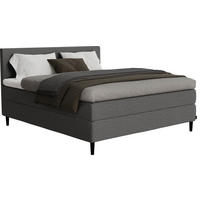 BOXSPRINGBETT 180/200 cm  in Grau  - Schwarz/Grau, KONVENTIONELL, Holz/Textil (180/200cm) - Jensen