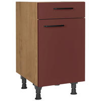 SCHUBKASTENUNTERSCHRANK 45/87/56 cm  in Rot, Eichefarben  - Eichefarben/Rot, MODERN, Holzwerkstoff/Metall (45/87/56cm) - Nobilia