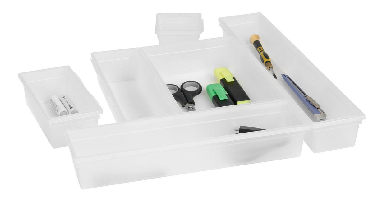 LÅDA MED FACK 15/8/5 cm   - klar, Basics, plast (15/8/5cm) - Rotho