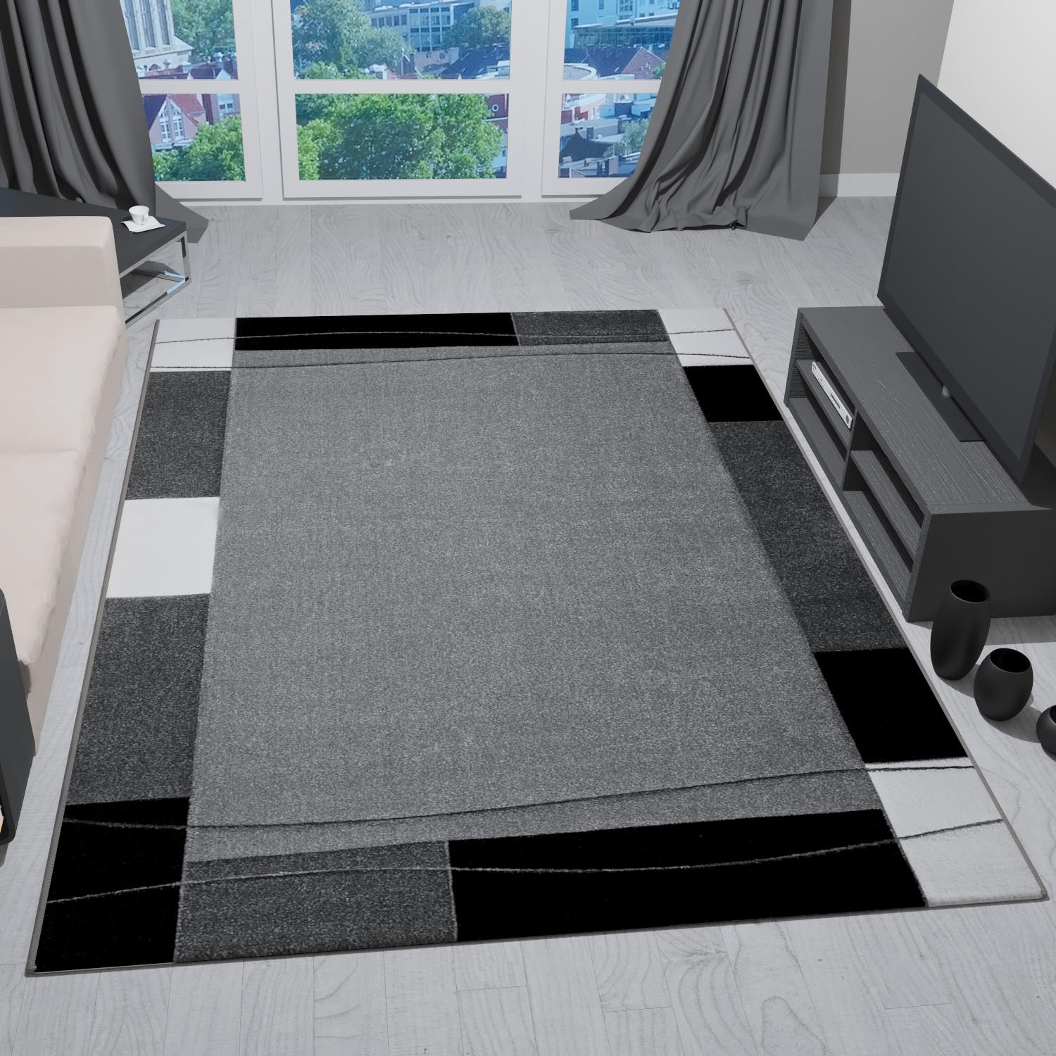 Webteppich Grau Casada Plus 80x300 cm