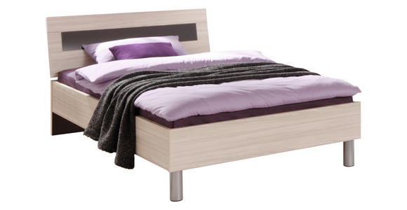 FUTONBETT 120/200 cm in Anthrazit, Akaziefarben - Anthrazit/Alufarben, Design, Glas/Holzwerkstoff (120/200cm) - Cantus