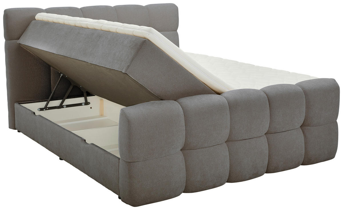 BOXBETT 180/200 cm  in Grau  - Schwarz/Grau, Design, Holz/Kunststoff (180/200cm) - Moderano