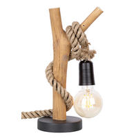 TISCHLEUCHTE Nerida   - Eichefarben/Schwarz, Natur, Holz/Metall (40cm)