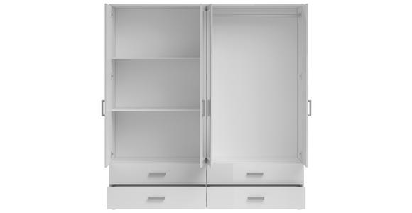 KLEIDERSCHRANK  in Weiß  - Alufarben/Weiß, KONVENTIONELL, Glas/Holzwerkstoff (180/190/51cm) - Carryhome